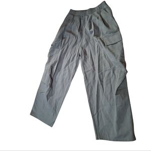 Seimec CARGO wide Leg Gorpcore Pants Ladies Medium ARMY green Pockets Pull On